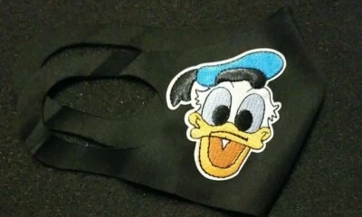 FACE MASK DONALD DUCK FABRIC Washable Print Fabric make USA  - Image 1 of 2