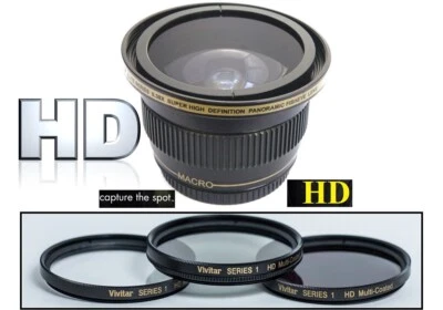 Elite Hi Def Fisheye Lens and 3-Pc Filter Kit For JVC Everio GZ-RY980 - Image 1 of 4