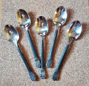 Ajustes Gourmet Avalon Barcelona (5) Cucharas de Sopa Ovaladas Acero Inoxidable Negro Ha - Imagen 1 de 4