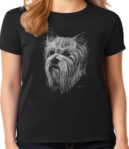 Yorkshire Terrier Yorkie Face T-shirt for Women Ladies Tee Dog Breed Gifts - Picture 1 of 1