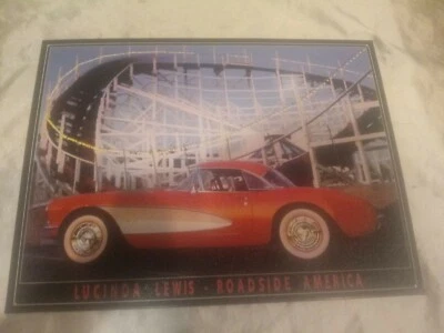 2000 NOSTALGIC METAL SIGN LUCINDA LEWIS ROADSIDE AMERICA REPRO CHEVY CORVETTE - Image 1 of 2