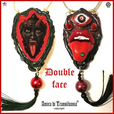 Talismán Satánico Colgante Amuleto Collar Krampus Gótico Pan Pagano Diablo Baphomet Foto 1 de 4