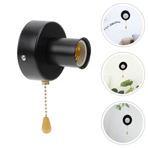 Lamp Holder with Pull Cord Bulb Socket Ceiling Light Base Switch Wall - Picture 1 of 12