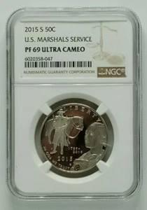 2015 S US 50 Cent U.S. Marshals Service NGC PF 69 Ultra Cameo - Picture 1 of 4