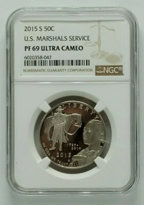 2015 S US 50 Cent U.S. Marshals Service NGC PF 69 Ultra Cameo - Image 1 of 4