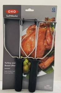 OXO Softworks Turkey And Roast Lifters Utensils Stainless Steel Thanksgiving - Picture 1 of 2