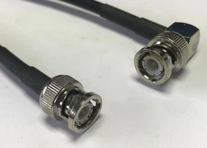 BNC Male to BNC Male Angle Pick Length RG58 Coax RF Cable Quality 50ohm US - Picture 1 of 3