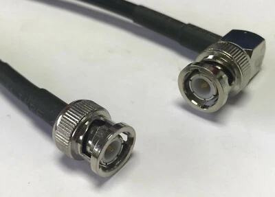 BNC Male to BNC Male Angle Pick Length RG58 Coax RF Cable Quality 50ohm US - Image 1 of 3
