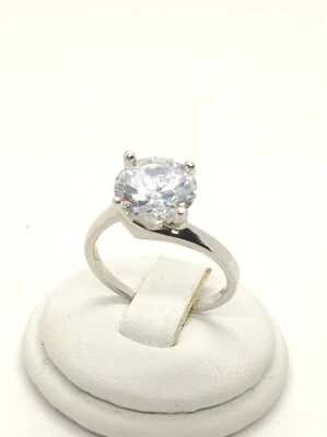 Anello donna in argento 925. Anello solitario 3,5 kt zircone BRILLANTE .  - Immagine 1 di 4