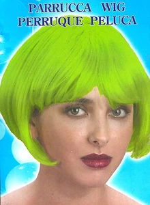 PARRUCCA CARNEVALE HALLOWEEN, CASCHETTO DI COLORE VERDE, WIG, PERRUQUE, PELUCA - Imagen 1 de 1