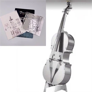 3D Metal Puzzle - Cello Silver Stainless Steel E2-079 - Picture 1 of 7