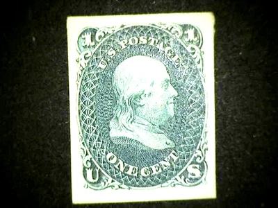 US Stamp # 63 Color Proof Mint Rare Grey BlackBUY IT NOW  $149.00 Extra Fine - Image 1 of 2