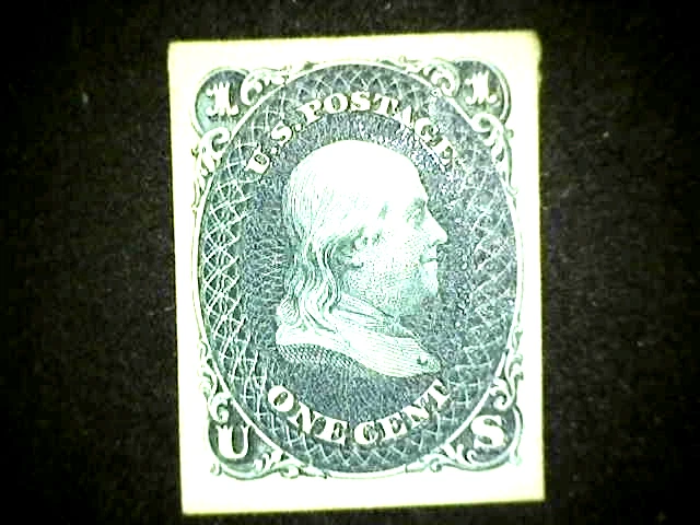 US Stamp # 63 Color Proof Mint Rare Grey BlackBUY IT NOW  $149.00 Extra Fine - Image 1 of 2