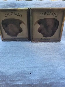 Bridle Rosette's Square Chicago Stockyards Hereford 2x2 In Brass And Glass - Picture 1 of 7