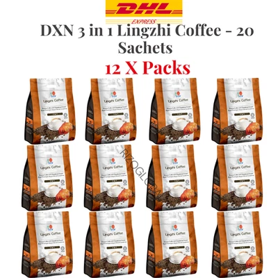 12 Packs DXN Lingzhi Coffee 3 in 1 Ganoderma Extract (20 sachets X 21 G) DHL