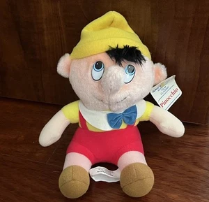 "Muñeco de peluche clásico animado vintage de Pinocho de 8"" de Walt Disney de los años 80" - Imagen 1 de 6
