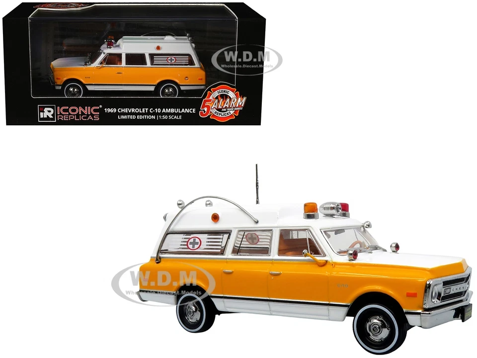 1969 CHEVROLET C-10 AMBULANCE "RAMPART GENERAL" 1/50 BY ICONIC REPLICAS 50-0549