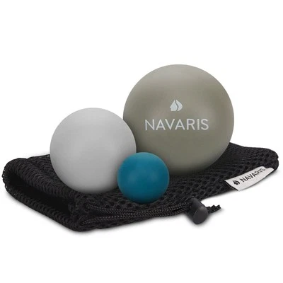 NAVARIS Massageball 3er Set Faszien Massage Selbstmassage Faszienball Lacrosse Ball