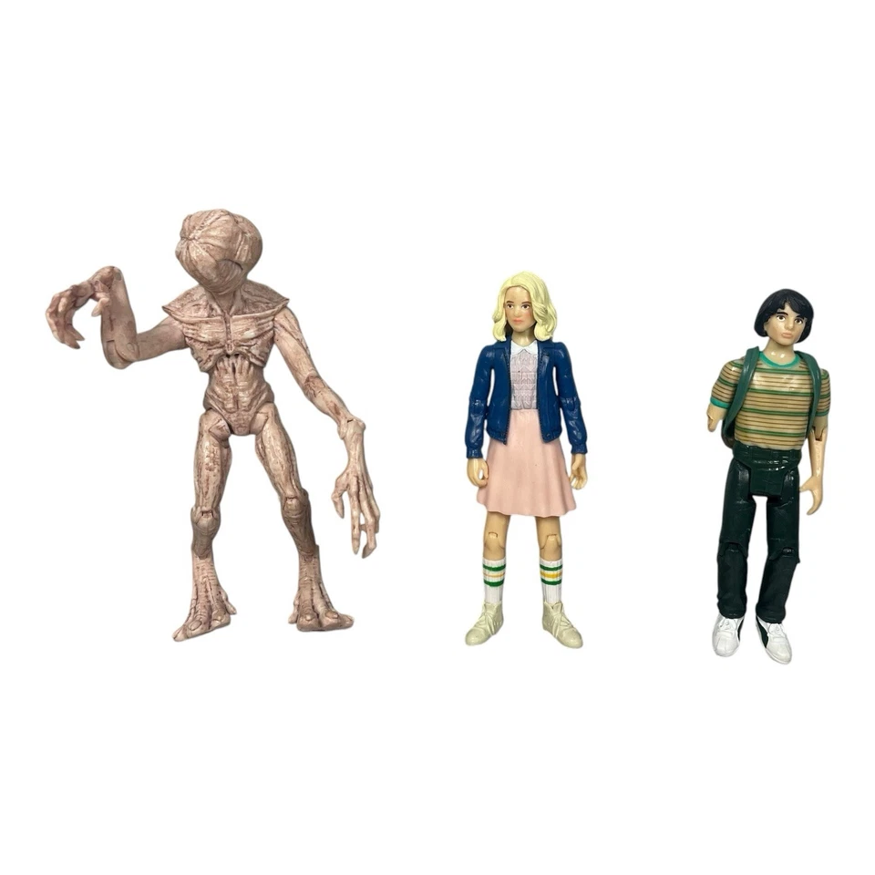 Stranger Things Action Figures Lot of 3 Eleven Mike Demogorgon 4” Netflix READ - Image 1 of 4