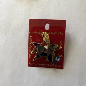 1984 Los Angeles Olympics Pin Sam The Eagle Horse - Picture 1 of 3