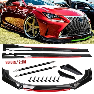 For Lexus IS300 IS350 Front Bumper Lip Spoiler Splitter Side Skirt Glossy Foto 1 de 4