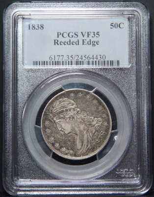 1838 Capped Bust Half Dollar Reeded Edge - PCGS V35 - Great Detail & Original PQ - Image 1 of 4