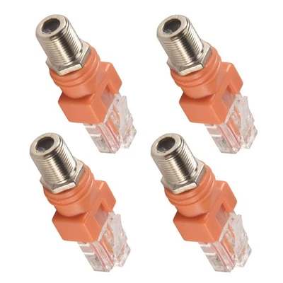 Coaxial to Ethernet Adapter, 4 Pack Coax  F Female to RJ45 Male Converter2453 - Image 1 of 4
