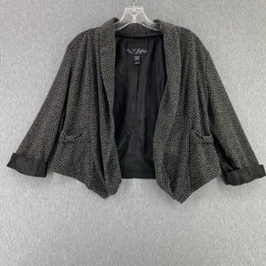 Daytrip Jacket Blazer Leopard Print Black Hankerchief Hem Jr Womens Size L - Picture 1 of 7