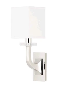 Rockwell Wall Sconce 1981-PN by Hudson Valley Polished Nickel Rock Crystal Silk - Picture 1 of 1