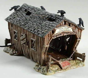 Abteilung 56 Schneedorf Halloween Krähe Bach überdachte Brücke mit Box 9986505 - Bild 1 von 1