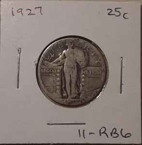1927 Standing Liberty Quarter Philadelphia Mint 90% Silver 25c (#11-RB6) - Picture 1 of 3