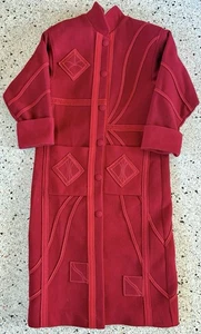 Vintage Coloratura Damen roter Wollmantel gedeckter Southwestern Gr. S-M Made in USA - Bild 1 von 9
