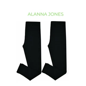 Pack of 2 Cotton Rich Girls Black Leggings Ideal for School Casual Party Regular - Picture 1 of 4