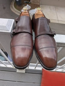 Paolo Scafora Napoli handgefertigte Espresso melierte Double Monk Schuhe US 9,5 - Bild 1 von 21