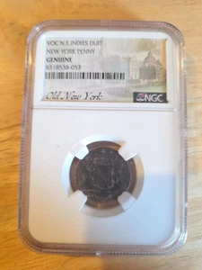 New York Penny VOC N.E. Indies Duit 1790 - NGC ORIGINAL - Bild 1 von 2