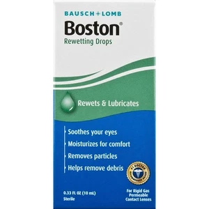 Bausch + Lomb Boston Rewetting Drops Rewets & Lubricates Soothes Eyes 0.34 Fl Oz - Picture 1 of 10