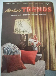 Coats & Clarks Modern Trends Hairpin Lace Crochet Swedish Weaving Pattern Book - Picture 1 of 6