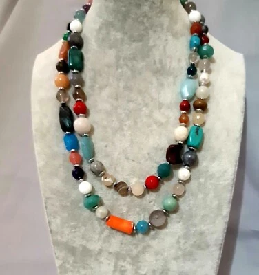 Collana Con Pietre miste doppio filo  - Immagine 1 di 4