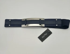 Cinturón City Chic Azul Marino Elástico Cinturón Cintura con Hebilla Plateada, Talla S/M (16/18) Nuevo con Etiquetas* - Imagen 1 de 3