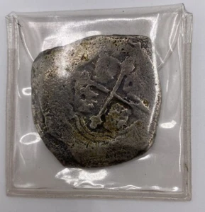 Moneda de Plata Año 8R Desconocida España México Desconocida Casa de la Moneda Antigua Barco Pirata Moneda - Imagen 1 de 6