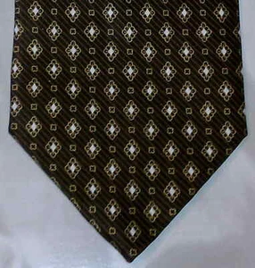 Today's Man Tie Silk Brown Stripe Flowers Diamond Geometric NIB t863  - Picture 1 of 4