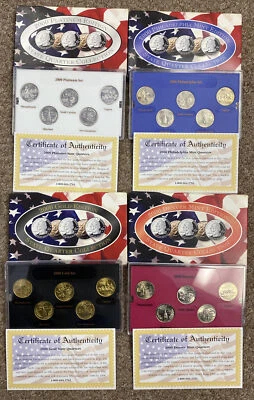 2000 Statehood Quarter Sets + Gold, Platinum, Denver, Philadelphia Sets + COA - Image 1 of 4