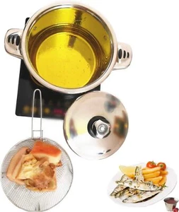 6QT Deep Fryer Set Stainless Steel Deep Fry Basket & Deep Frying Pot Sauce Pan - Picture 1 of 7