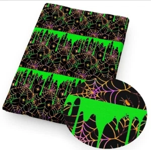 Halloween Spiderweb Acid Polyester Cotton blend fabric 20"x55" 1252666 Horror - Picture 1 of 1