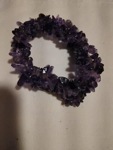 Amathyst Chip Bracelet. 3 Strands Of Twisted Amethyst . - Picture 1 of 2