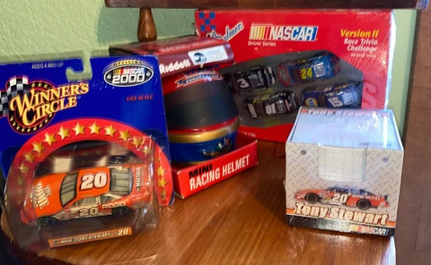 Nascar Tony Stewart #20 + Mini Racing Helmet + Nascar Driver Series  BUNDLE Cover
