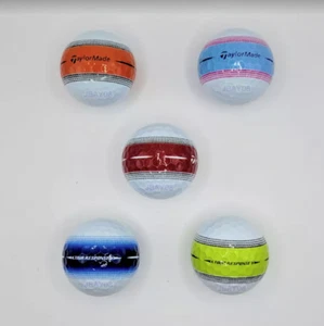 TaylorMade TOUR RESPONSE STRIPE Blue Orange Red Pink Yellow New Golf Balls - Picture 1 of 7