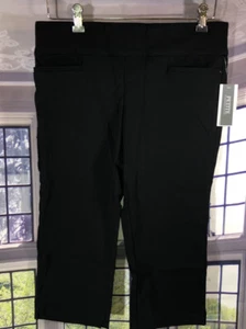 Christopher & Banks 4P NWT BLACK CAPRI CROP Shaped Fit MID Rise pull Pants 5294 - Picture 1 of 11