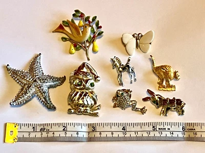 Lote DE COLECCIÓN Firmado Arte Arthur Pimienta Esmalte Perdiz en Pera Broche PIN Rana LD Foto 1 de 4