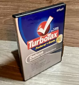 2008 TurboTax Deluxe Federal + State Maximize Deductions Case and CD Back Taxes - Picture 1 of 5